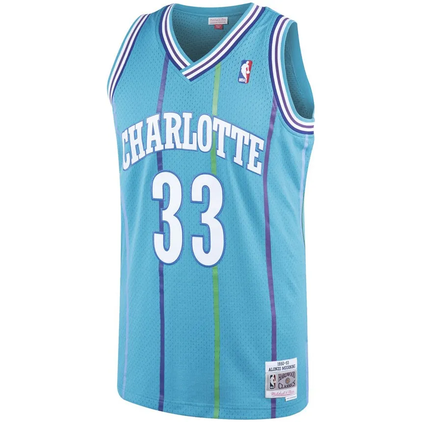 Mens Alonzo Mourning Charlotte Hornets 1992-93 Swingman Replica Jersey By Mitchell & Ness