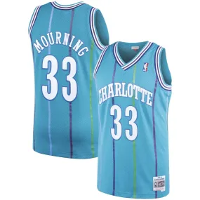 Mens Alonzo Mourning Charlotte Hornets 1992-93 Swingman Replica Jersey By Mitchell & Ness