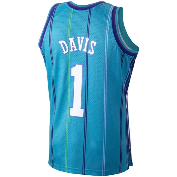 Mens Baron Davis Charlotte Hornets Teal 1999-2000 Swingman Replica Jersey By Mitchell & Ness