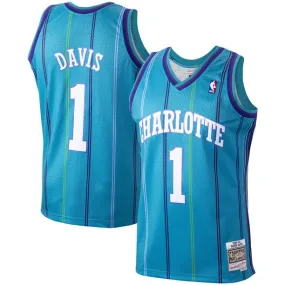 Mens Baron Davis Charlotte Hornets Teal 1999-2000 Swingman Replica Jersey By Mitchell & Ness