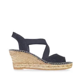 Metallic Cotton Blend Wedge Espadrille for Women - Sol-S