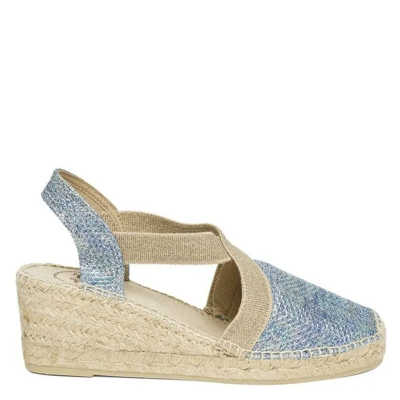 Metallic Cotton Blend Wedge Espadrille for Women - Triton