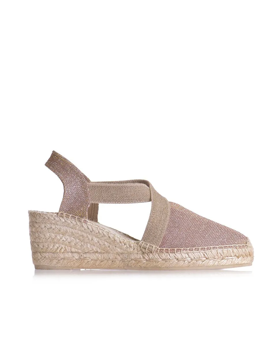 Metallic Cotton Blend Wedge Espadrille for Women - Triton