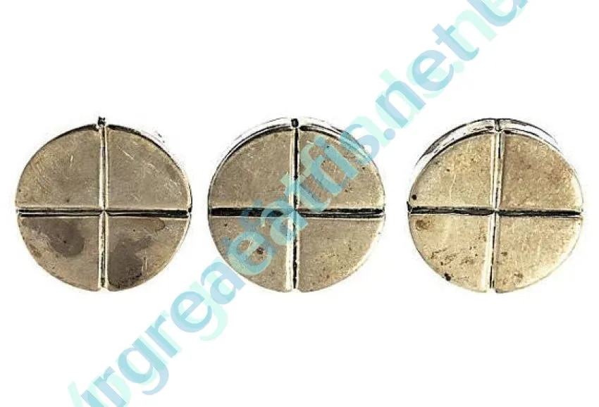 Mid-Century Modern Sterling Silver Buttons , Set of 3