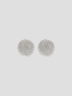 Midi Gaia Glam Earrings in Silver Sheen