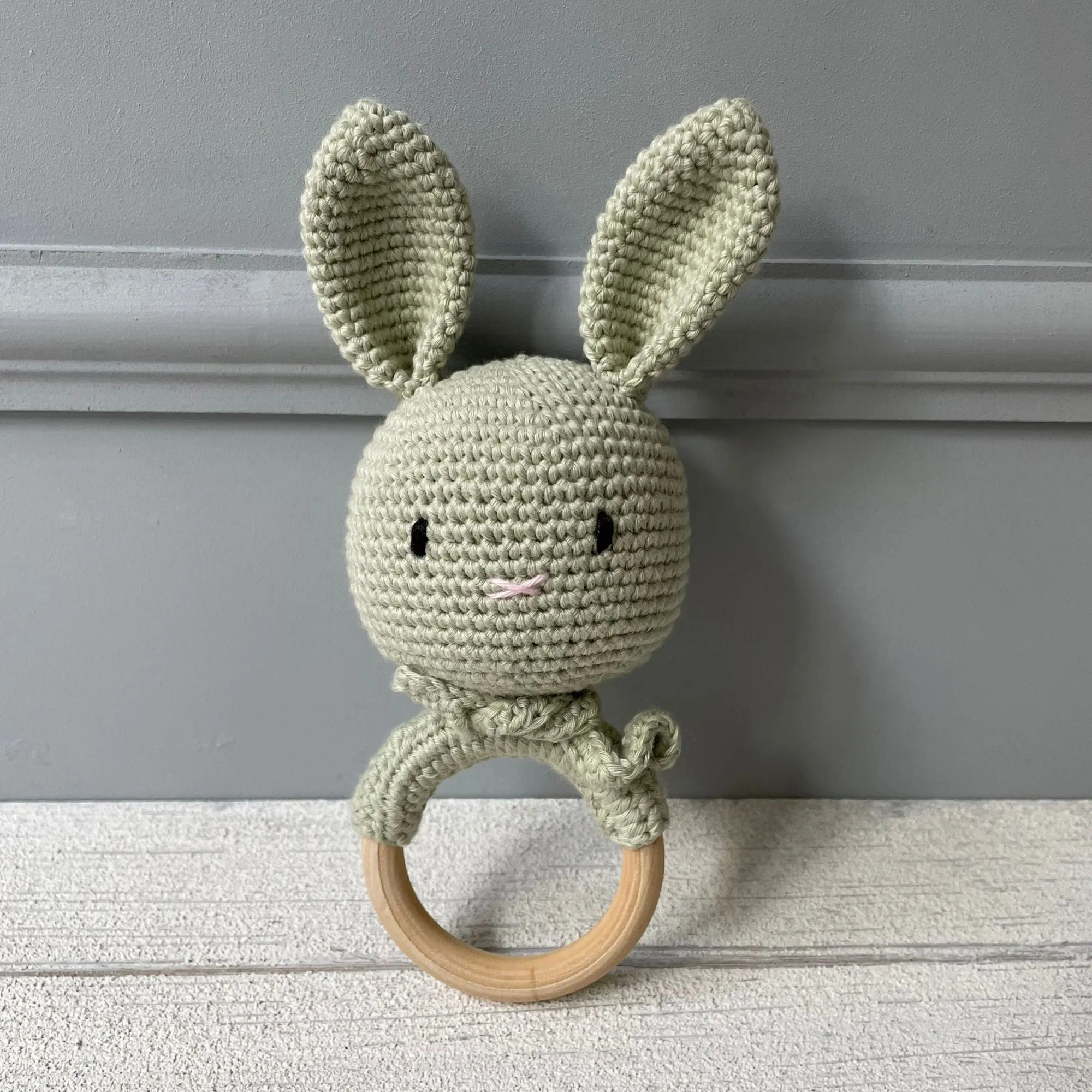 Minty Rattle & Teether Rabbit Organic Toys