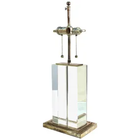 Modern Table Lamp in Chrome and Clear Glass