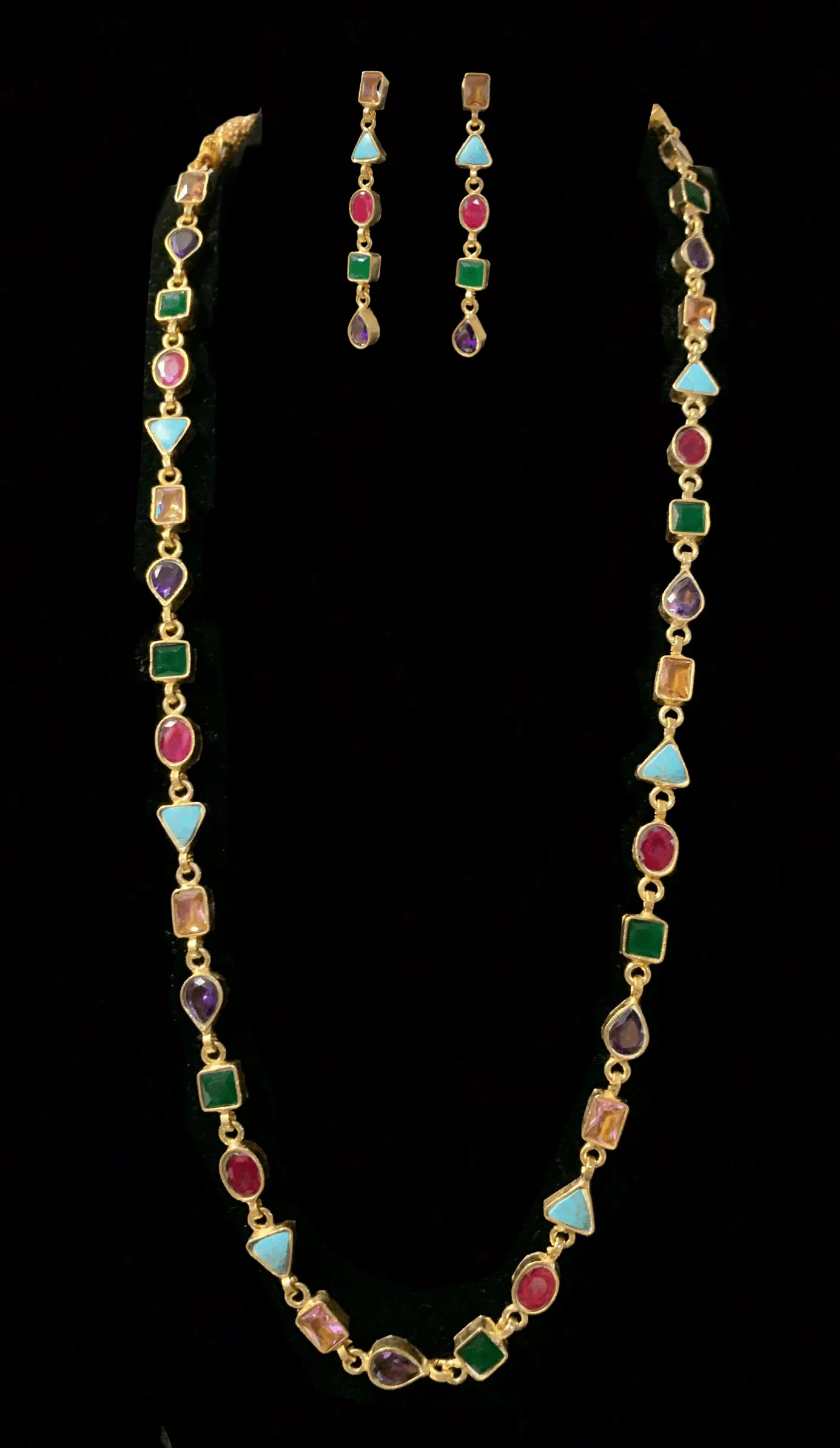 Mona navratan necklace set ( SHIPS IN 4 WEEKS )