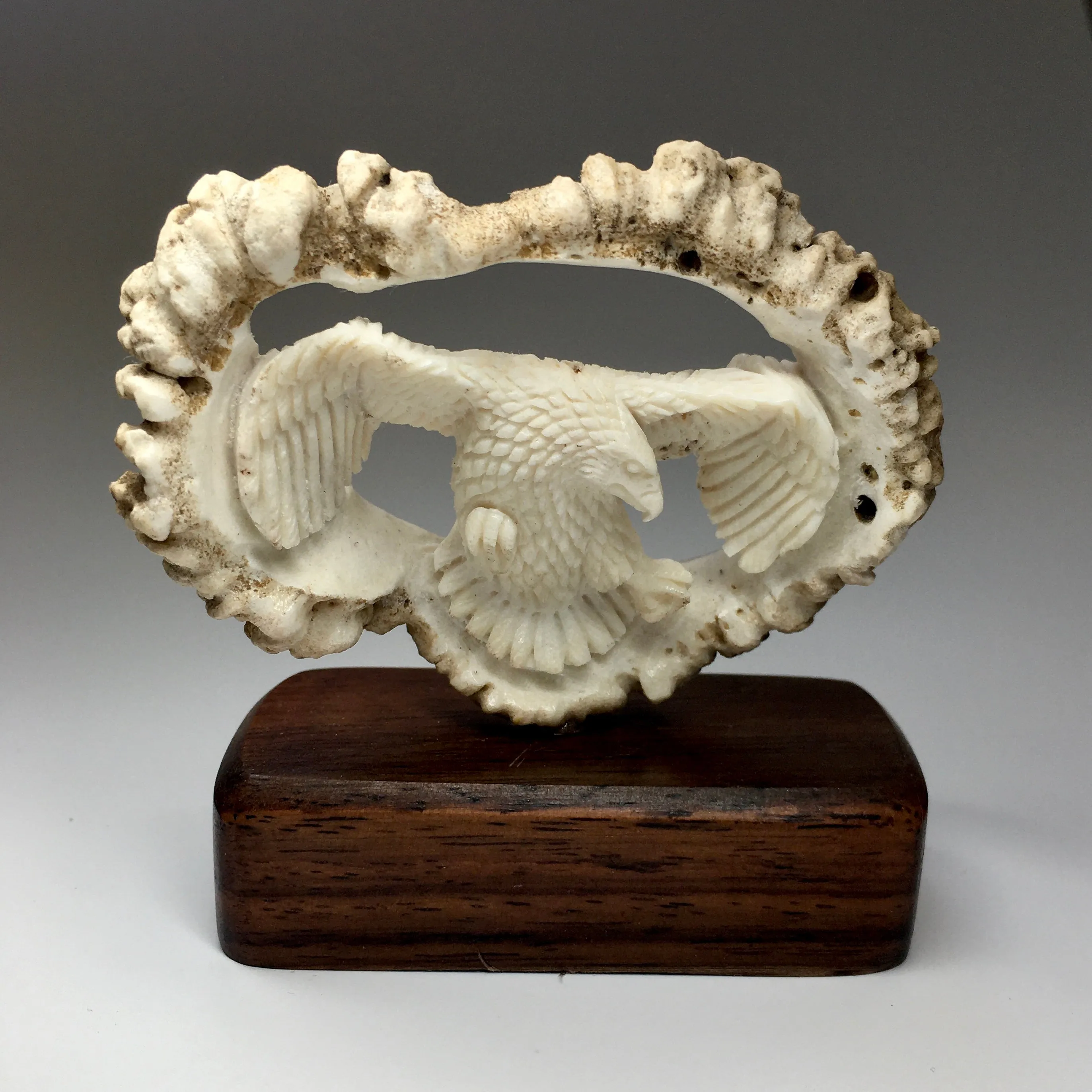 Moose Antler Eagle Carving