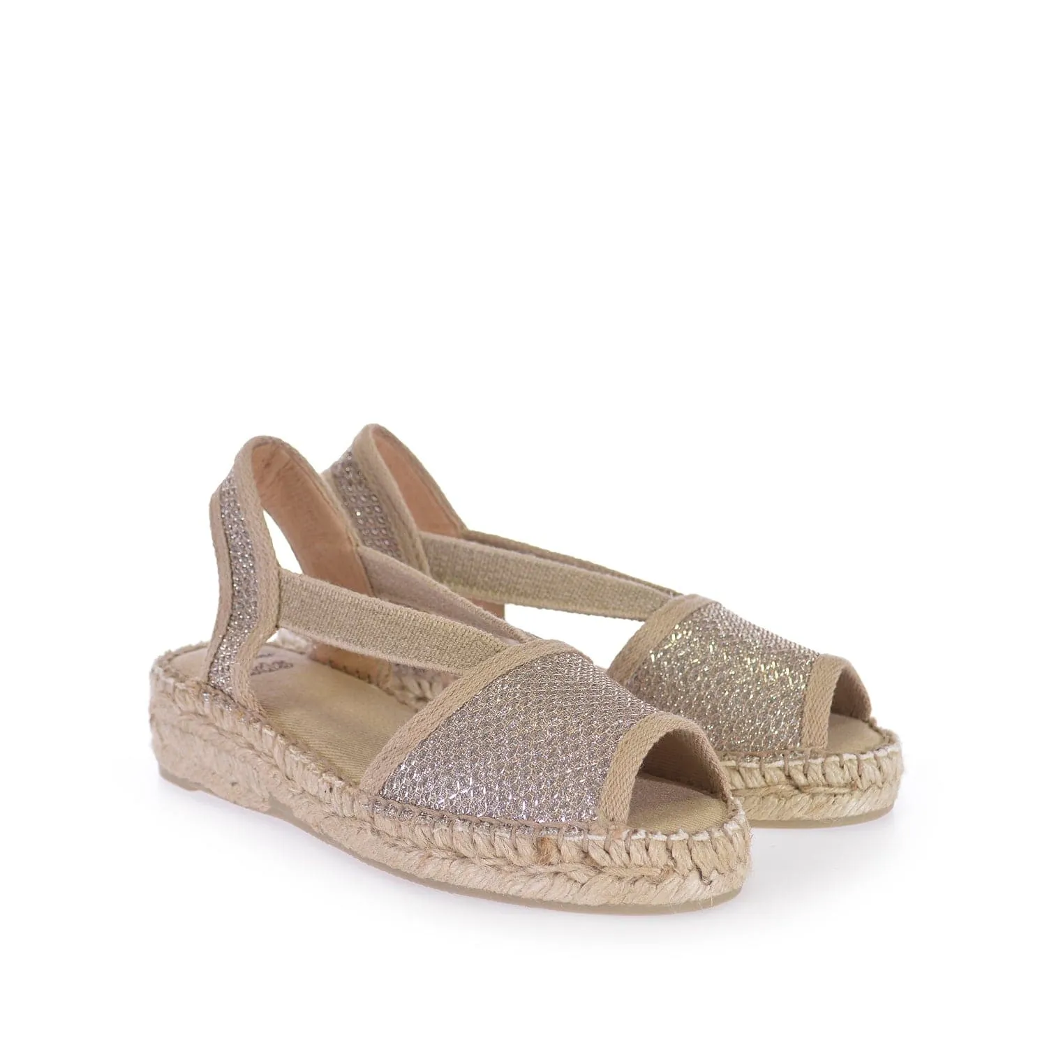 Multicolor Cotton Blend Wedge Espadrille for Kids - Eli-S