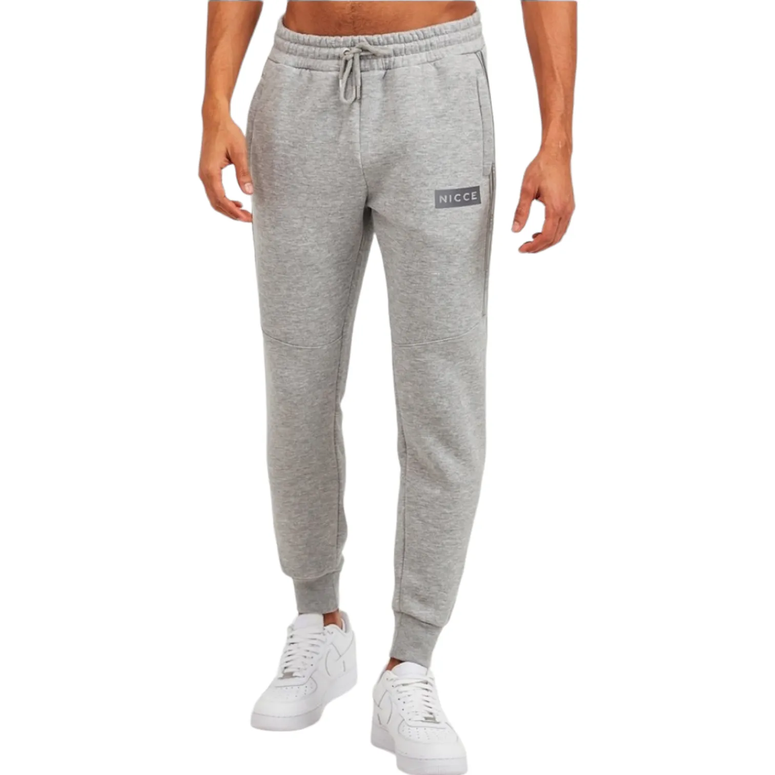 Nicce Nova Joggers - Light Grey Marl