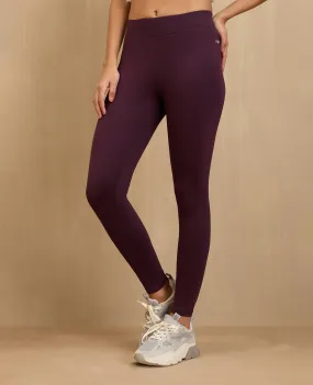 NYKD By Nykaa Comfort Leggings with Pockets! -NYAT401-Grape