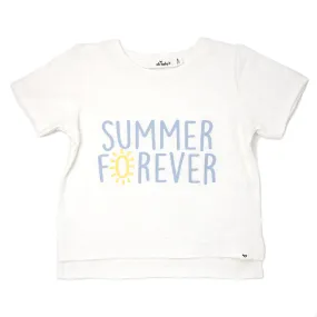 oh baby! Raw Edge Short Sleeve Cotton Slub Tee - Summer Forever - Oyster Heather