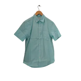 Old Navy Men's Aqua Cotton Short-sleeves Collared Shirt | Brand new |