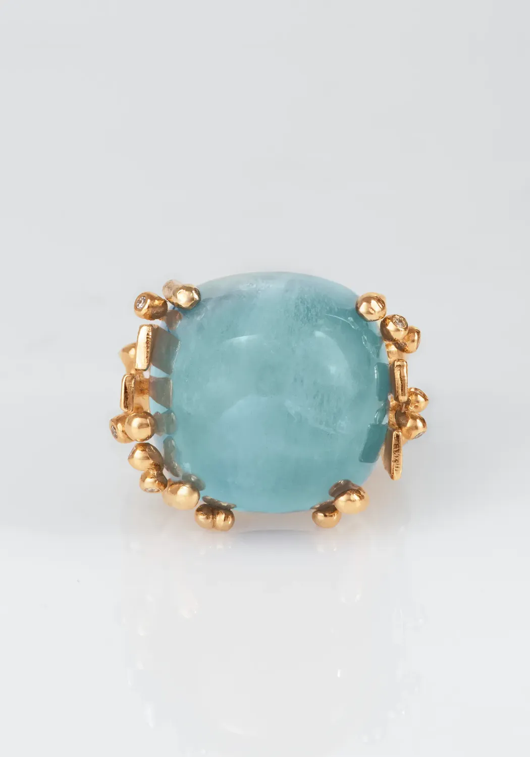 Ole Lynggaard BoHo 18KYG Large Aquamarine Ring