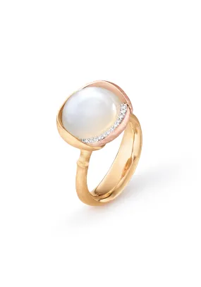 Ole Lynggaard Lotus 3 Diamond & White Moonstone Ring