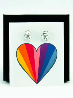 Rainbow Pride LGBTQ  Rainbow Jewel Stud Earrings Gift