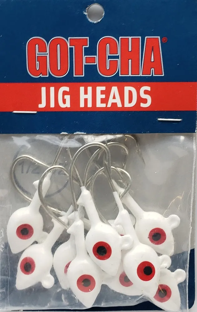 Sea Striker Got-Cha White Jig Heads 1/2oz 10pk