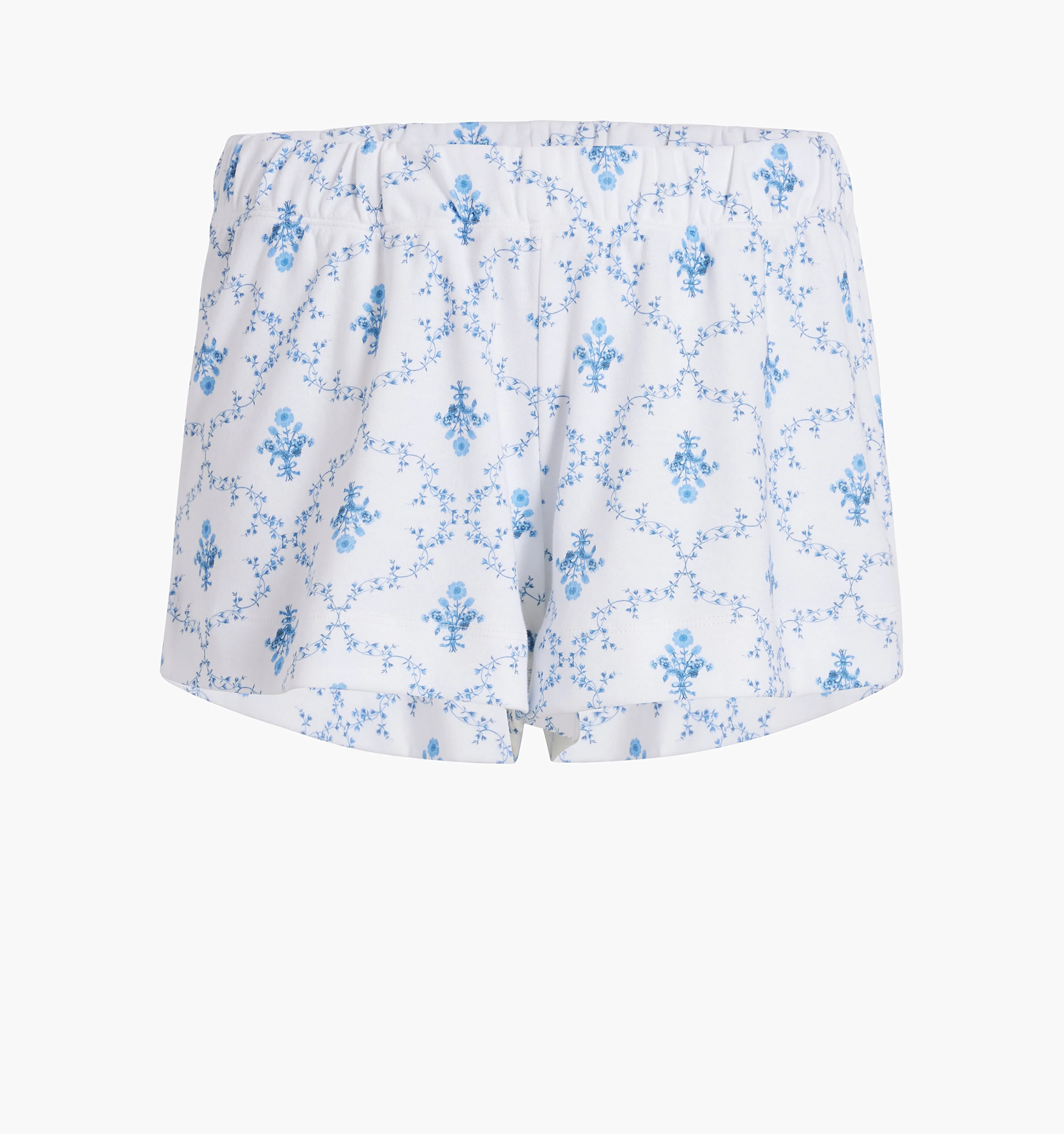 The Gemma Sleep Shorts - Blue Trellis