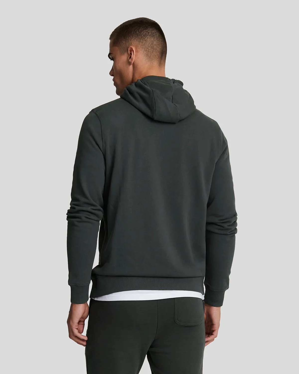 Tonal Eagle Zip Through Hoodie