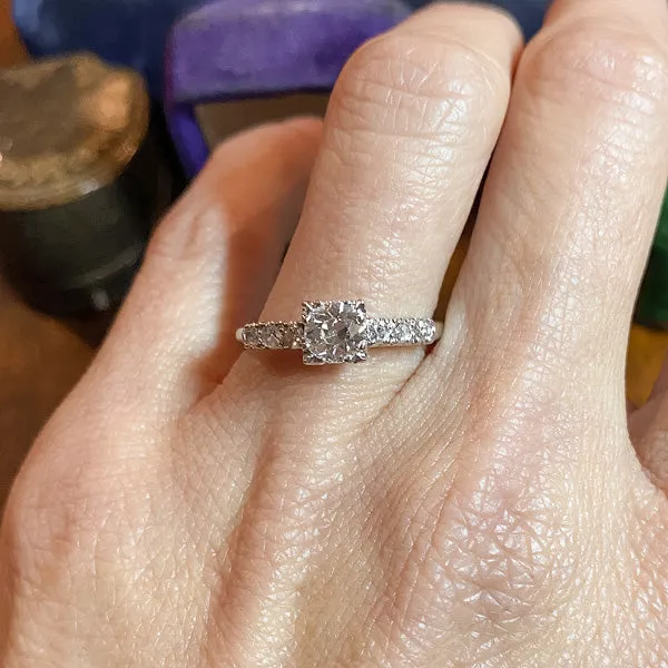 Vintage Engagement Ring, Old Euro 0.55ct.