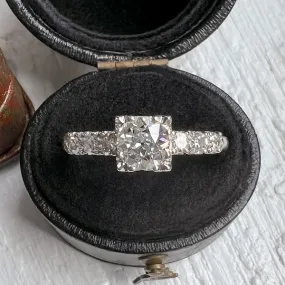 Vintage Engagement Ring, Old Euro 0.55ct.